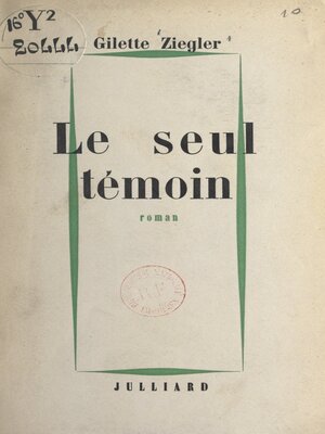 cover image of Le seul témoin